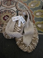 NWT Beige Faux Fur Knit Infinity Scarf