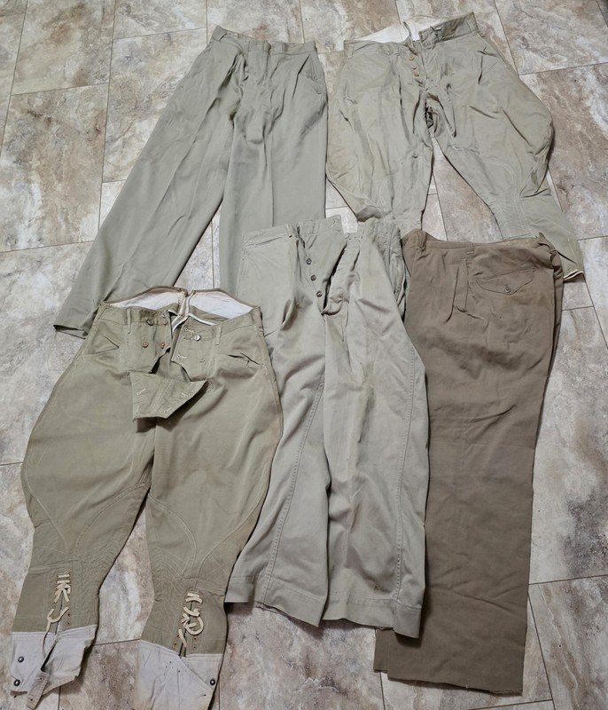 5 Vintage US Military Pants Officers, Riding, Dress, Etc One Sz 32 Miscellaneous