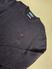 Polo Ralph Lauren Sweater Men XL Blue Knit Pullover Red Logo Embroidered