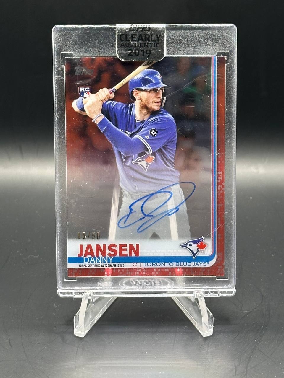 2019 Topps Clearly Authentic DANNY JANSEN Rookie RC Auto /50 Red Blue Jays