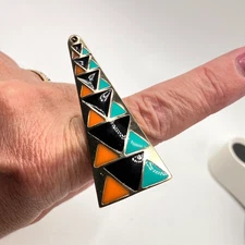 Extra large ring size R .5 or scarf ring metal vintage costume jewellery