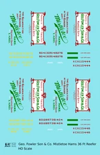 K4 HO Scale Decals Mistletoe Hams 36 Ft Billboard Reefer