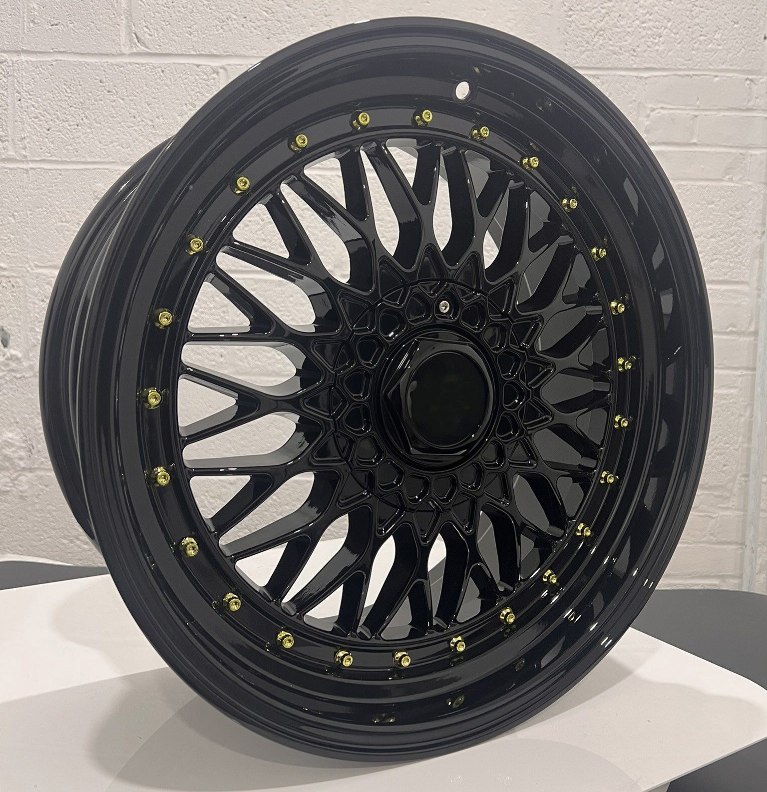 135 19x8.5/10 inch Black Gold Rims fits AUDI R8 2008 - 2018