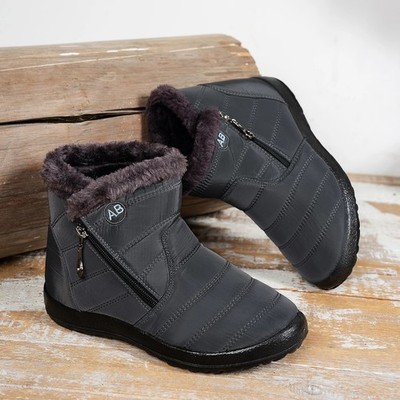 Waterproof Winter Women Shoes Snow Boots Fur-lined Slip On Warm Ankle Size US