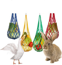 4Pcs Poultry Vegetable String Bag,Hanging Forage Feeder with Hook for Chicken He