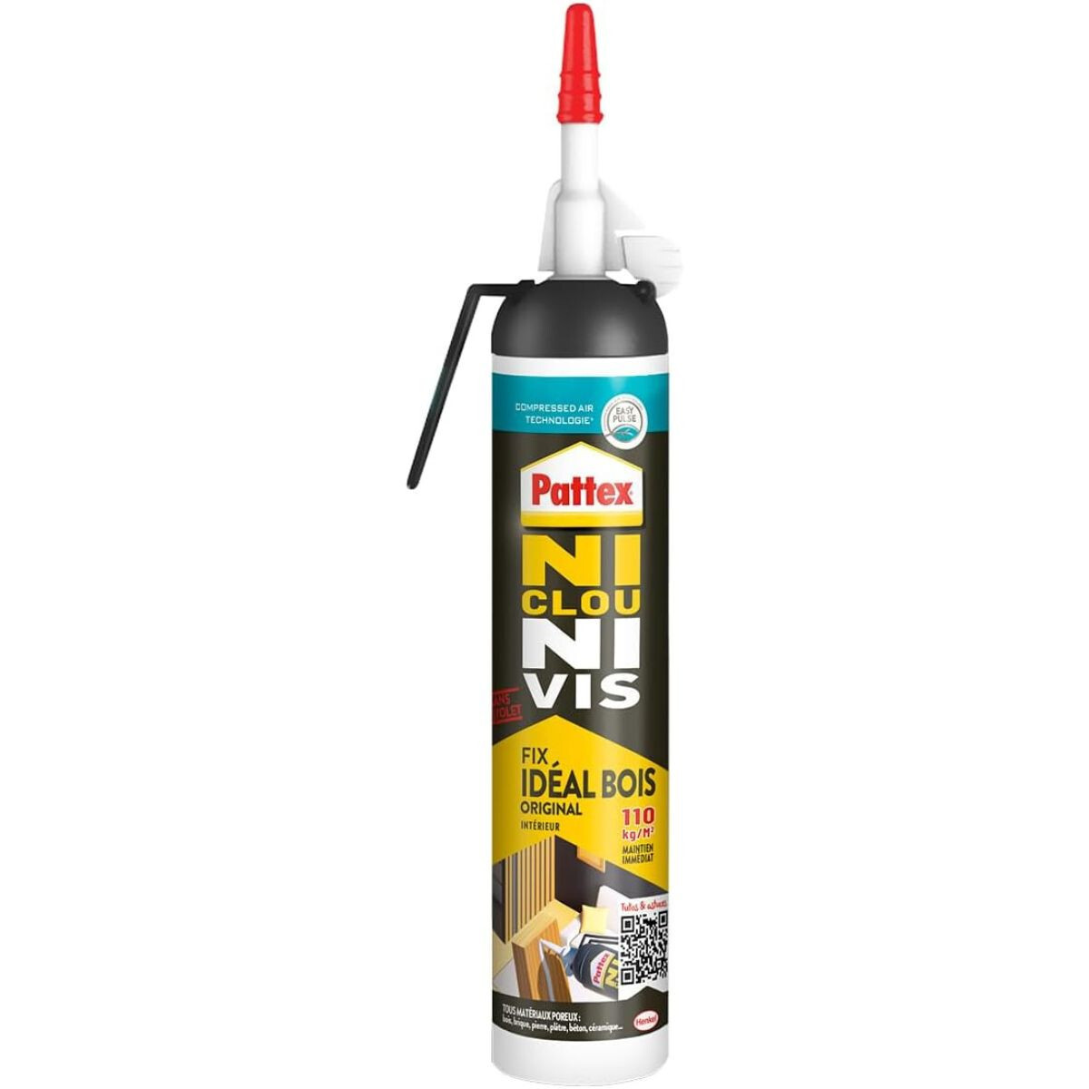 Pattex Colle Fixation Bois MSP 266g - Mastic polymère pour finitions bois parfaites