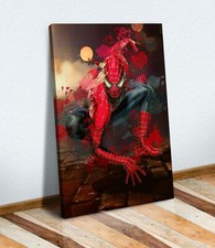 CANVAS WALL PRINT ARTWORK SPIDERMAN SPLASH ART MOVIE MARVEL KIDS BEDROOM