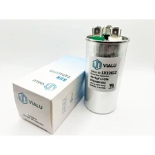 VIALU - 45+5 uf/MFD 370 VAC volts Round Dual Run Capacitor 50/60 Hz