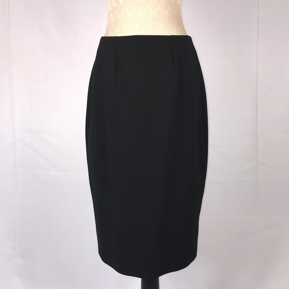 DONNA KARAN Couture  Brown Black Label Size 10  Pencil Wool Skirt - Image 2 of 4