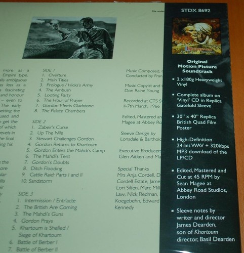 Frank Cordell - Khartoum - Sealed 2016 Deluxe Edition 2 x Vinyl LP + CD - Picture 4 of 7
