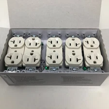 Legrand CRB5362LACP4 Commercial 20A Outlet Back & Side Wire Light Almond 10 Pack