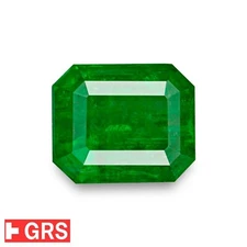 GRS Certified AFGHANISTAN PANJSHIR Emerald 0.79 Ct. Natural SPRING GREEN Octagon