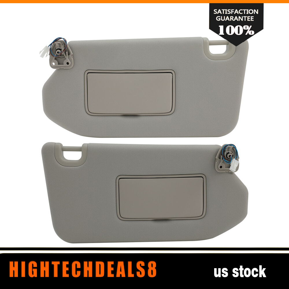 Pair Of Gray Sun Visors With Lamp For 2013 Infiniti JX35 - Left