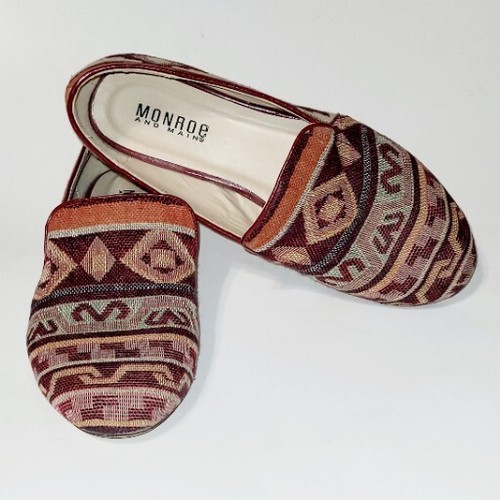 Monroe & Main SW Aztec Design Boho Woven Tapestry Loafers SlipOn Shoes Wms 8.5US - Picture 7 of 21