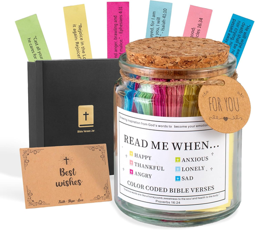 Bible Verse Jar, Read Me When Bible Verses Jar, Christian Gifts for Women Men Mo