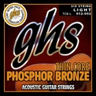 GHS Thin Core Phosphor Bronze Low Tension Acoustic Guitar Strings; TCB-L 12-52