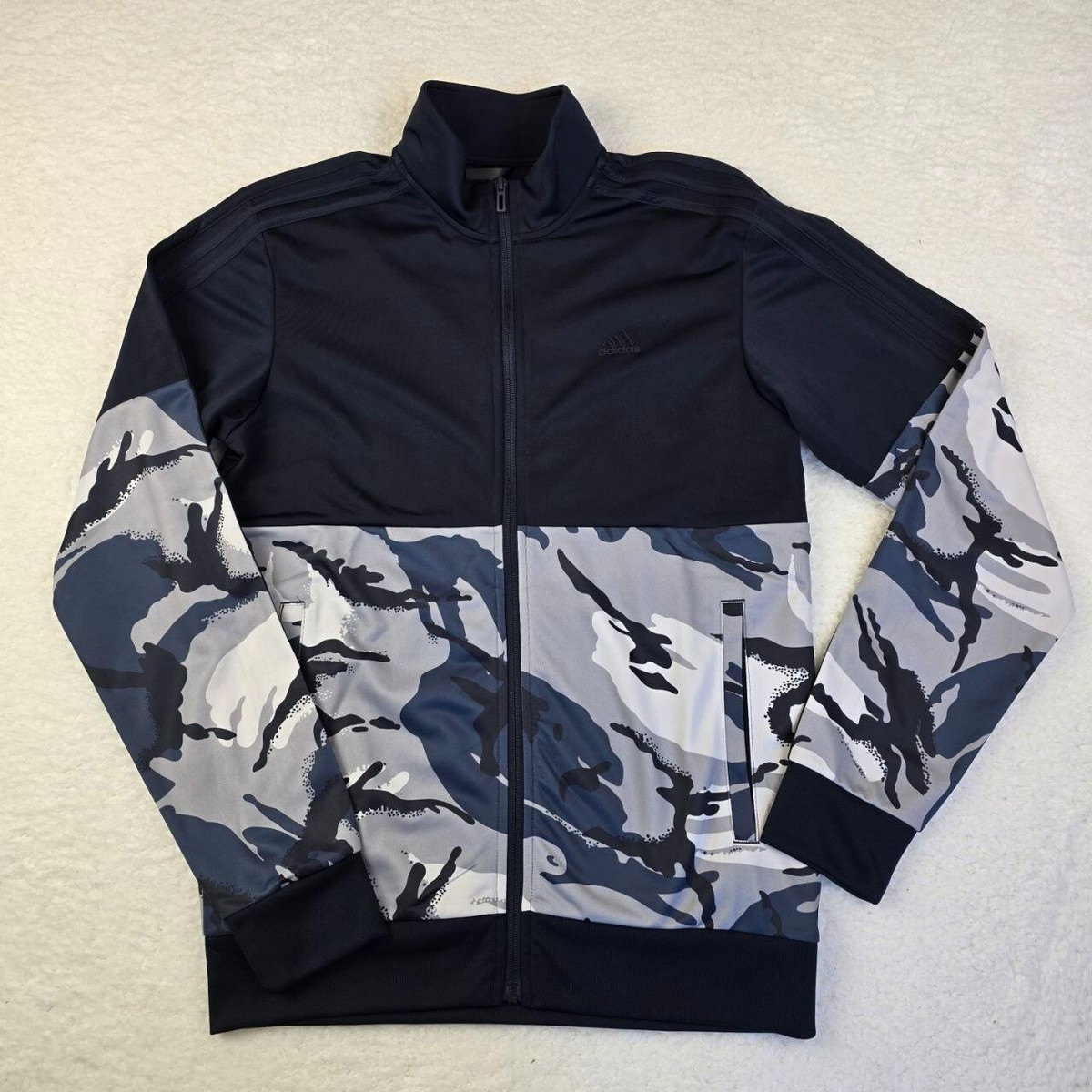 adidas Essentials Camo Tricot Track Jacket Legend Ink Dark