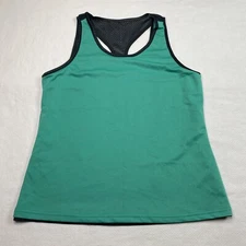 Unbranded Womens Active Top sz M Blue Green Reversible Racer Back Stretch Tank