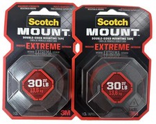 3M Scotch-Mount Extreme Double-Sided Mounting Tape 414H, 1" x 60"  Pack Of 2 