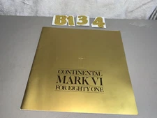 1981 Lincoln Continental Mark VI Auto Car Sales Factory Brochure Catalog