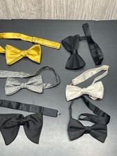 Bow ties Mens Fun Lot Gold White Black Colors various style shape Vintage Lot