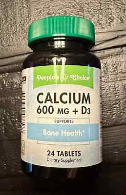 People's Choice Calcium 600mg Vitamin D3 Bone Breast Health 24 Tablets