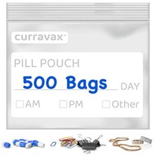 Pill Bags Pack of 500 - BPA Free 3 x 2.75 inch Pill Pouch - Reusable Pill Pou...