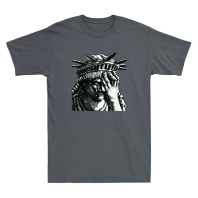 Statue of Liberty Crying Funny Meme Novelty Men's Short Sleeve T-Shirt Gift Idea