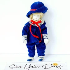 Vintage Sears and Roebuck Christmas Mementos Fine Porcelain Doll Boy Blue M721.1
