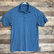 Under Armour Mens Heatgear Polo Shirt Small Blue Golf Performance Stretch