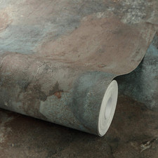 Brown Concrete Effect Wallpaper Blue Beige Textured Industrial Distressed Vinyl