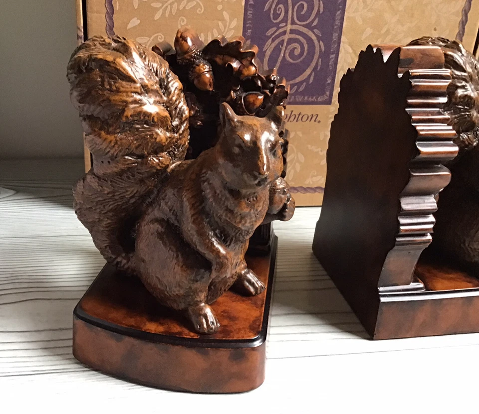 EuroLux Home Traditional BOOKEND RUSTIC SQUIRREL LARGE BROWN RESIN HAND-CAST USA - Image 3 of 4