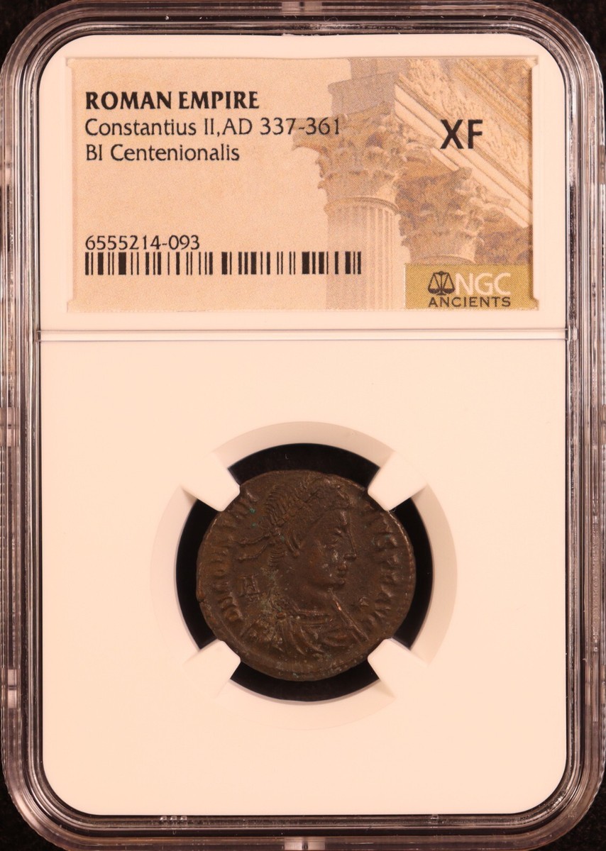 ローマ帝国 コンスタンティウス2世 ビ・センテニオナリス Roman Empire Constantius II BI Centenionalis (337-361 AD) - NGC XF