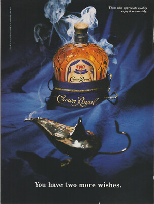 1994 Crown Royal Whisky - Magic Genie Lamp - ''Two More Wishes'' - Print Ad Photo
