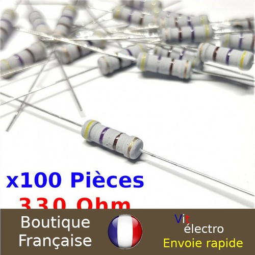 Résistance carbone 330 ohms 2 watt /-5% (10 Pièces Résistance carbone 330 ohms 2 watt /-5% (10 Pièces