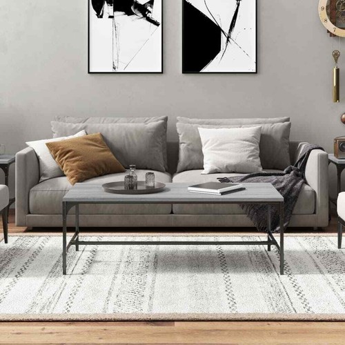 Wooden Coffee Table Grey Sonoma 100x50x35cm Modern Sofa Lounge Side Lamp Storage - Picture 3 of 9