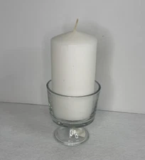 Clear Glass Pillar Candle Holder Centerpiece Candle Not Included 3x4”