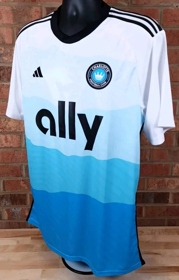 Camiseta deportiva Adidas 2024-25 Charlotte FC para hombre talla 2XL Stadium Home NUEVA Foto 3 de 4
