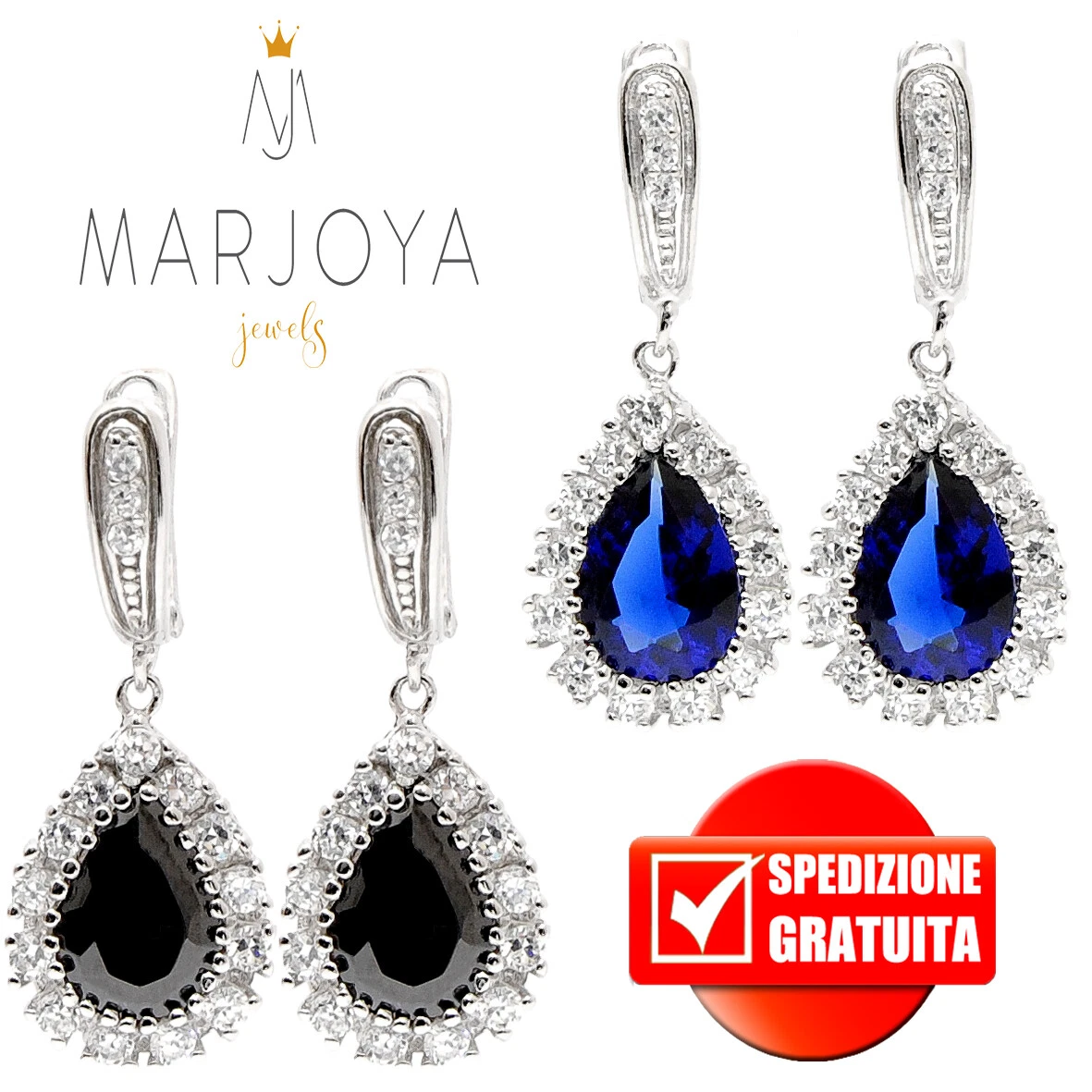 Orecchini Da Sposa A Goccia Con Zirconi Cubici / Orecchini Da - Foto 12