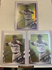 2021 Topps Update Chrome Jazz Chisholm RCs (1) Purple Refractor (2) Base!! 