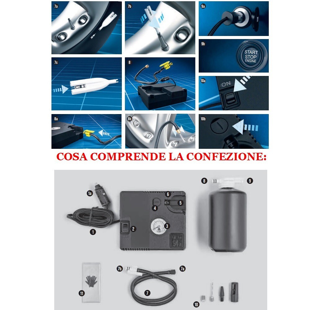 PER  SSANGYONG KIT GONFIA E RIPARA GOMME AUTO AUTOMATICO DA 620ML - 4