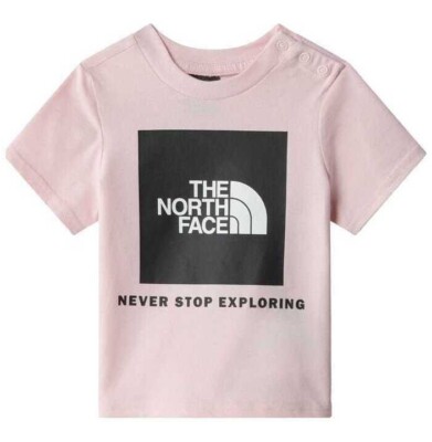 The North Face Baby S/S Grafik Tee T-Shirt Oberteil Purdy Pink 0-3 Monate Neu Neu mit Etikett