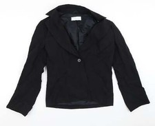 Liquid Womens Black Jacket Blazer Size 14