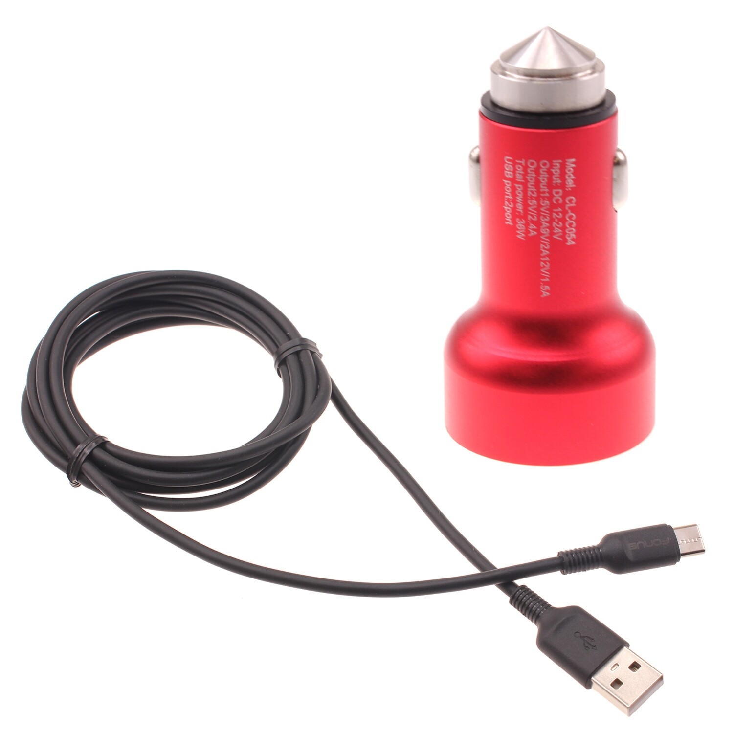 24W Fast Dual-Port Car Charger for Motorola Razr Plus 2023/2020/2019 – 6ft