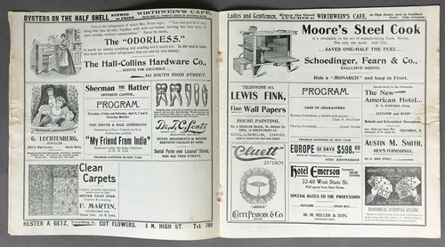 [Columbus, OH] Grande programma teatrale meridionale "Il mio amico dall'India" 1899 - Foto 3 di 9