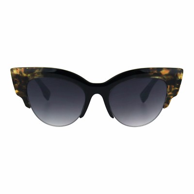Small Cateye Sunglasses with UV400 Protection, Half-Frame Metal Understated Cat Eye Sunglasses For Women UV400... From  main image 3