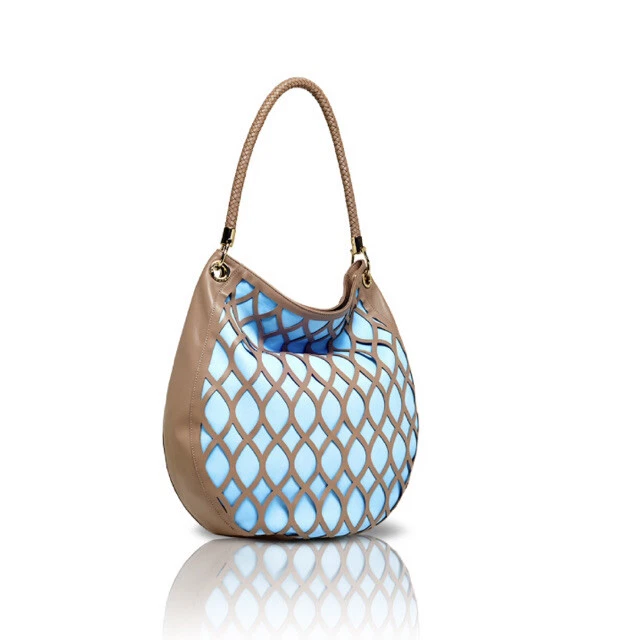 Bolso de mano hobo Kristina George de cuero azul nuevo con etiquetas, $330 Foto 2 de 4