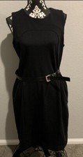 Michael Kors black dress w belt and pockets SZ 12 NWT