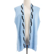 J'envie NWT Sleeveless Cardigan Sweater / Shawl Size Small in Blue and Gray
