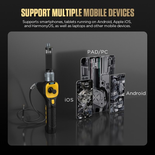 Endoscope Camera 4-Way 360° Inspection Camera Articulating Borescope 6.2mm Lens - Picture 8 of 20